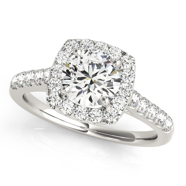 14K Gold Custom Good Old Gold Halo Diamond Engagement Ring 14K Gold Custom Good Old Gold Halo Diamond Engagement Ring