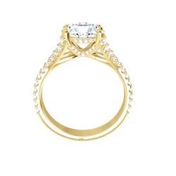 Custom Good Old Gold Split Prong 14K Gold Engagement Ring thumbnail 4