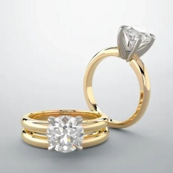 Solitaire 14K Gold 4 Prong Diamond Engagement Ring thumbnail 7