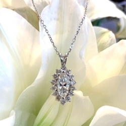 GOG Collection Necklace EST-14KT WG MARQUISE DIAMOND PENDANT GOG Collection Necklace EST-14KT WG MARQUISE DIAMOND PENDANT