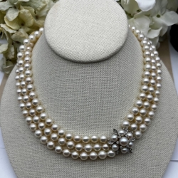GOG Collection  Necklace EST PEARL TRIPLE STRAND thumbnail 1