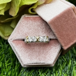 GOG Collection  Wedding Band GOG-14KTTWOTONELABGROWNXSTYLEBAND thumbnail 1