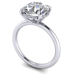 Custom Good Old Gold Solitaire 14K Gold Diamond Ring thumbnail 1