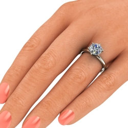 Custom Good Old Gold 14K Gold 4 Prong Solitaire Diamond Ring thumbnail 6
