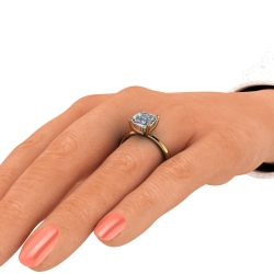 Custom Good Old Gold Classic 4 Prong Solitaire Ring thumbnail 6