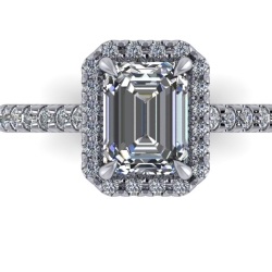 Custom Good Old Gold Engagement Ring w. Diamond Halo thumbnail 5