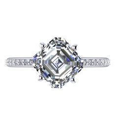 Custom Good Old Gold Ring for Asscher Cut Engagement Ring thumbnail 2
