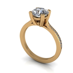 14K Gold Custom Good Old Gold Diamond Engagement Ring thumbnail 2
