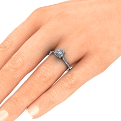 14K Gold Custom Good Old Gold Diamond Engagement Ring thumbnail 4