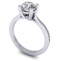 14K Gold Custom Good Old Gold Diamond Engagement Ring thumbnail 1