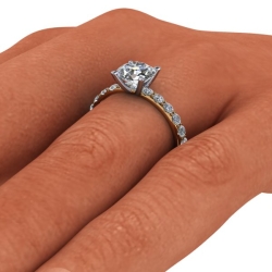 Custom Good Old Gold Diamond Engagement Ring thumbnail 5