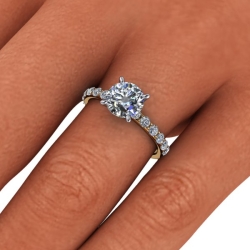 Custom Good Old Gold Diamond Engagement Ring thumbnail 6