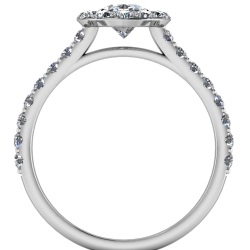 Custom Good Old Gold Engagement Ring w. Diamond Halo thumbnail 3
