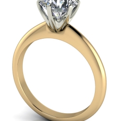 Custom Good Old Gold 14K Gold 4 Prong Solitaire Engagement Ring thumbnail 2