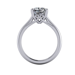 Custom Good Old Gold 14K Gold 4 Prong Solitaire Diamond Ring thumbnail 2