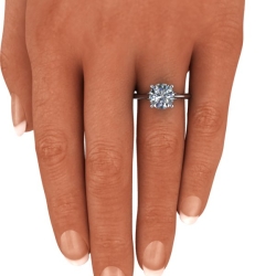 Custom Good Old Gold 14K Gold 4 Prong Solitaire Diamond Ring thumbnail 6