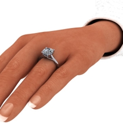 Custom Good Old Gold 14K Gold 4 Prong Solitaire Diamond Ring thumbnail 7
