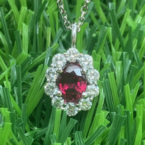 GOG Collection  Necklace GOG-14KTWGDIARUBYPENDANT
