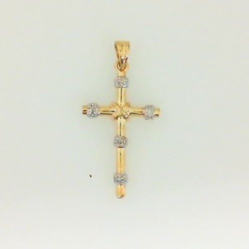 GOG Collection  Necklace EST-14KT DIA CROSS 0.8DWT
