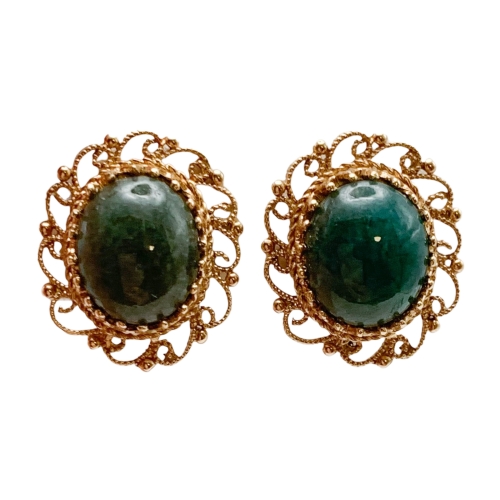 GOG Collection  Earrings EST-14KYGJADEEARRINGS4.0DWT