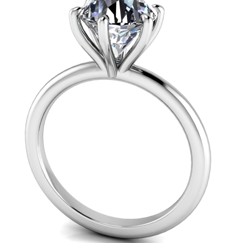 Custom Good Old Gold 14K Gold 4 Prong Solitaire Diamond Ring