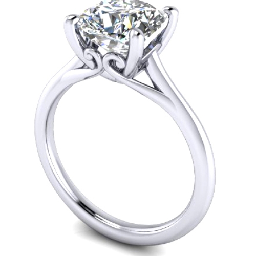 Custom Good Old Gold 14K Gold 4 Prong Solitaire Diamond Ring
