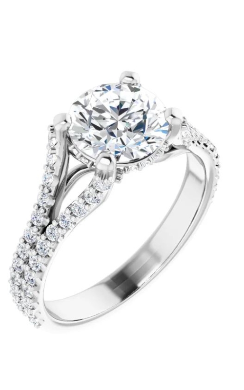 Custom Good Old Gold Split Prong 14K Gold Engagement Ring