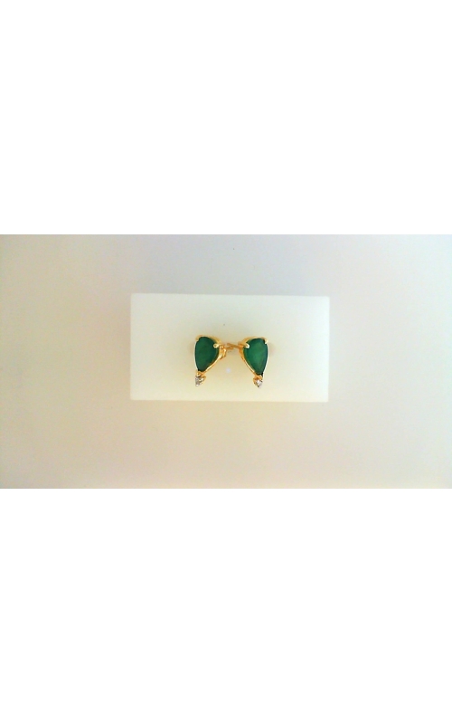 GOG Collection  Earrings EST-14KYGEMERALDDIAEARRING