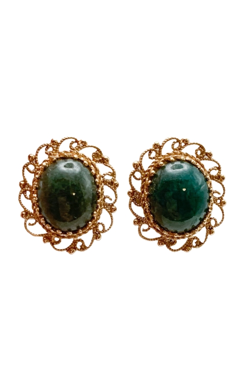 GOG Collection  Earrings EST-14KYGJADEEARRINGS4.0DWT