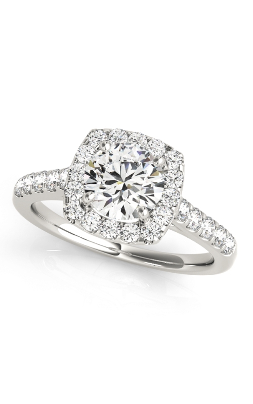 14K Gold Custom Good Old Gold Halo Diamond Engagement Ring