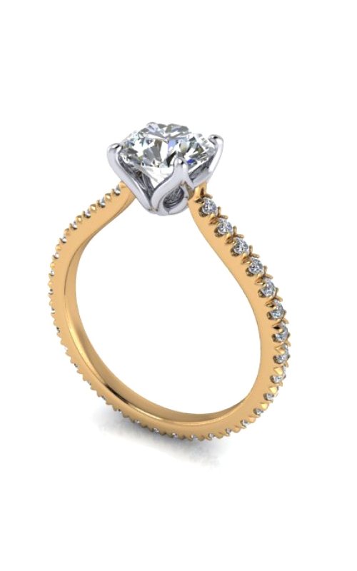 Custom Good Old Gold Diamond Engagement Ring