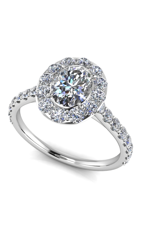 Custom Good Old Gold Engagement Ring w. Diamond Halo