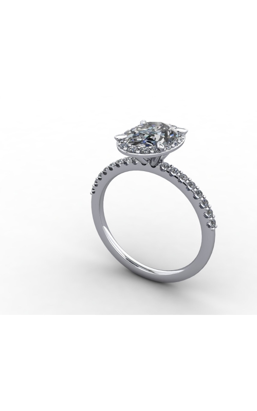 Custom Good Old Gold Platinum Halo Engagement Ring