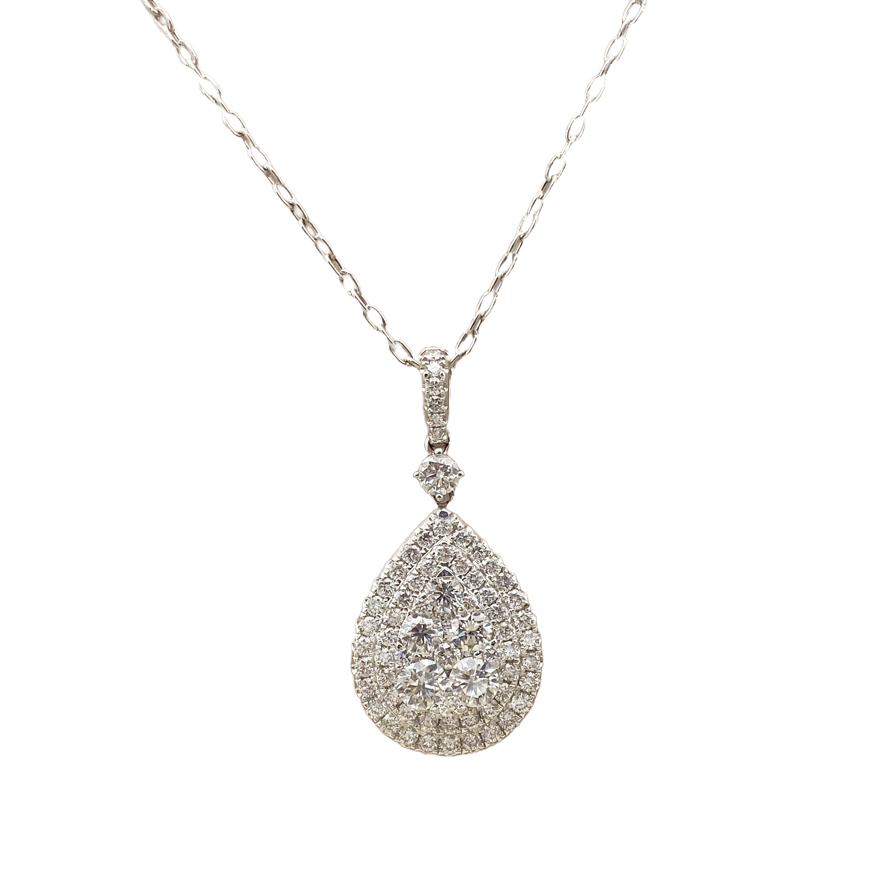 GOG Collection  Necklace TOP-14KWDIATEAR18KCHAIN