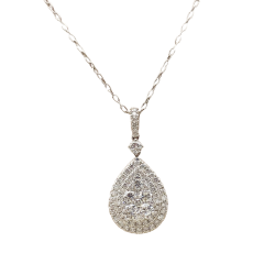 GOG Collection  Necklace TOP-14KWDIATEAR18KCHAIN thumbnail 1