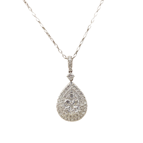 GOG Collection  Necklace TOP-14KWDIATEAR18KCHAIN