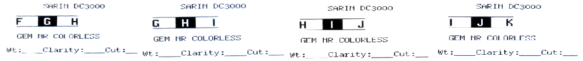 colorimeter results of the near colorless diamonds